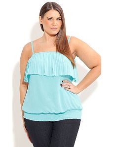 Strappy Pleat Top by City Chic