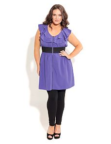 Ruffle Zip Tunic by City Chic