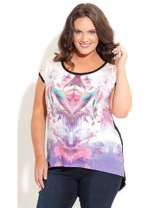 Hi Lo Daze Graffiti Top by City Chic