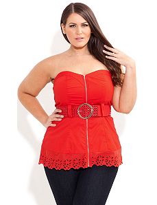 Broderie Trim Corset by City Chic