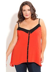 Strappy Contrast Top by City Chic