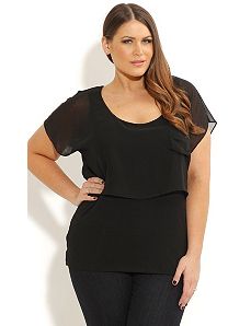 Woven Crop Layer Top by City Chic