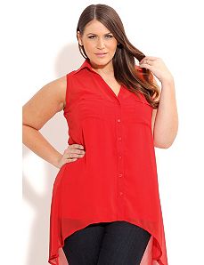 Sleeveless Surprise Back Shirt by City Chic