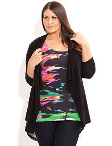 Rouched Back Cardigan by City Chic