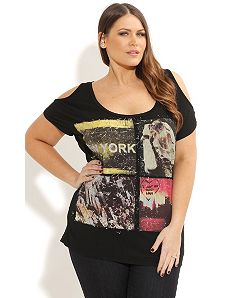 New York Love Graffiti Top by City Chic