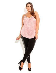 Strappy Graphic Top by City Chic