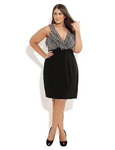 Frill Skirt Ponte Dress by City Chic