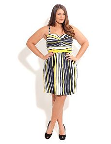 Stripe Sunshine Dress by City Chic