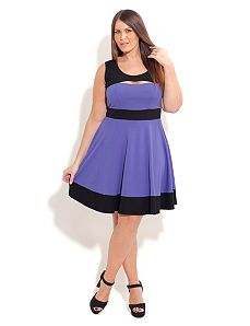 Peek A Boo Skater Dress by City Chic
