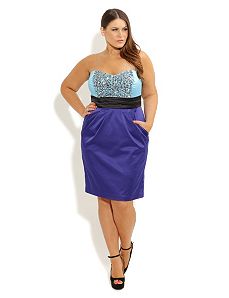 Beaded Blues Dress by City Chic