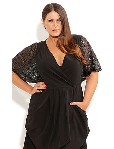 Sequin Shoulder Tunic by City Chic