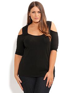 Basic Cold Shoulder Top by City Chic