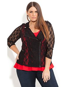 Lace Lover Biker Jacket by City Chic
