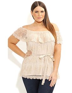 Lace Frill Top by City Chic