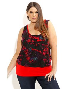 Fireblast Layer Top by City Chic