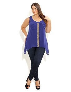 Drop Side Stud Front Top by City Chic