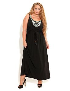 Beaded Neck Goddess Maxi by City Chic