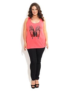Spiked Pumps Grafitti Top by City Chic