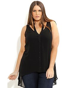 Cut Away Collar Shirt by City Chic