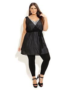 Peek A Boo Print Tunic by City Chic