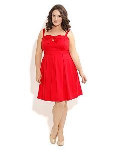 Cute Bow Bust Dress by City Chic