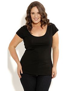 Scoop Cap Sleeve Top by City Chic