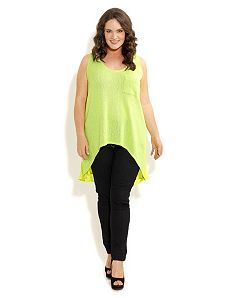 Space Front Hi Lo Top by City Chic