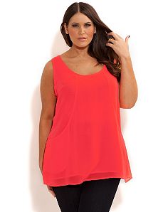 Neon Drape Pocket Top by City Chic
