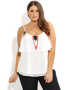 Neon Sequin Strappy Top by City Chic