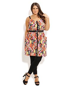 Newspaper Rose Tunic by City Chic