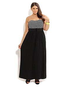 Stripe Bust Maxi by City Chic