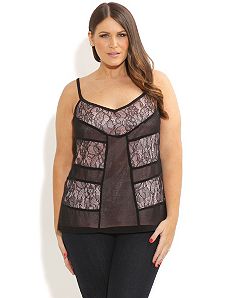 Lace Panel Strappy Top by City Chic