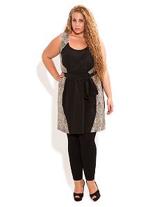 Lace Contrast Tunic by City Chic