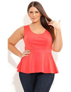 Scoop Peplum Top by City Chic
