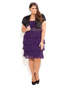Short Sleeve Satin Bolero Jacket by City Chic
