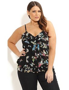 Butterfly Frill Top by City Chic