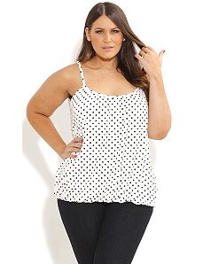 Colored Bubble Hem Cami by City Chic