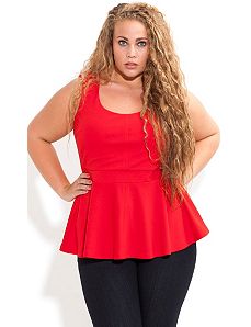 Sleeveless Peplum Top by City Chic