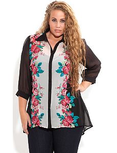 Mirror Floral Top by City Chic