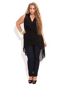 Longling Drape Wrap Top by City Chic
