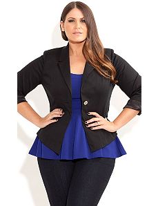 One Button Jacket by City Chic