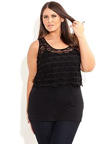 Crop Scallop Lace Top by City Chic