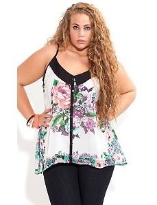 Floral Contrast Top by City Chic