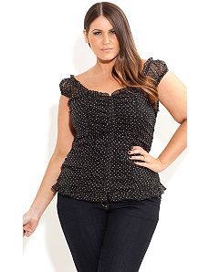 Spotty Vixen Top by City Chic