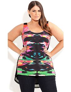 Print Front Top by City Chic