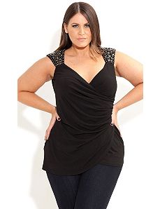 Stud Surprise Top by City Chic