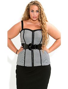 Houndstooth Corset by City Chic