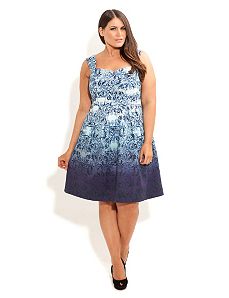 Floral Blues Dress by City Chic
