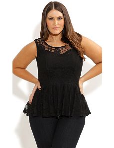 Lace Peplum Top by City Chic
