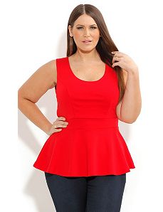 Scoop Peplum Top by City Chic